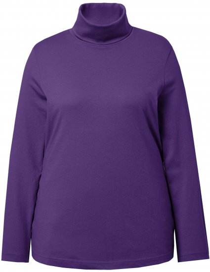 Ulla Popken Basic Long Sleeve Slim Fit Turtleneck Deep Violet - Bluzy & bluzy z kapturem - 