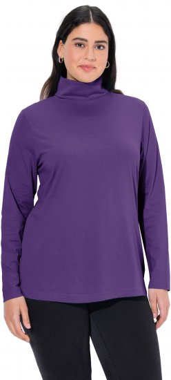 Ulla Popken Basic Long Sleeve Slim Fit Turtleneck Deep Violet - Bluzy & bluzy z kapturem - 