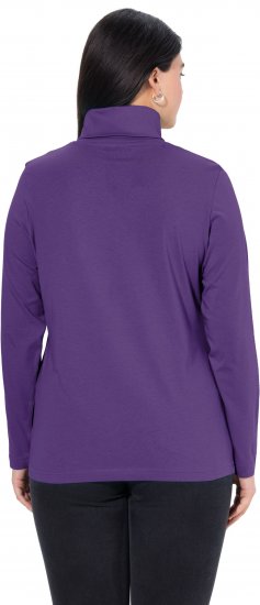 Ulla Popken Basic Long Sleeve Slim Fit Turtleneck Deep Violet - Bluzy & bluzy z kapturem - 