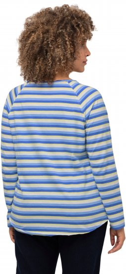 Ulla Popken Striped A-Line Long Sleeve Tee Cloud Blue - Ulla Popken - 