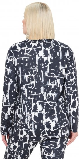 Ulla Popken Quick Drying Abstract Print Tee Black - Mintás pólók nőknek - 