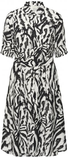 Kaffe Curve Alia Shirt Dress Black Chalk Animal - Midi ruhák - 