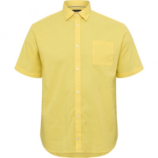 North Latitude Shirt Linen Cotton Short Sleeve Yellow - Ingek - Ingek 2XL-10XL