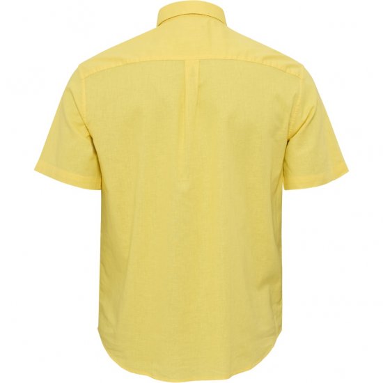 North Latitude Shirt Linen Cotton Short Sleeve Yellow - Ingek - Ingek 2XL-10XL