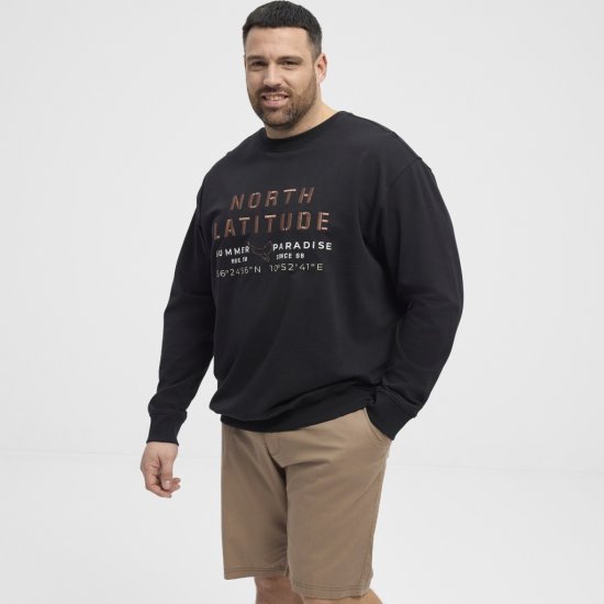 North Latitude Sweatshirt Black TALL - FÉRFIRUHÁZAT MT-6XLT - TALL-méretek
