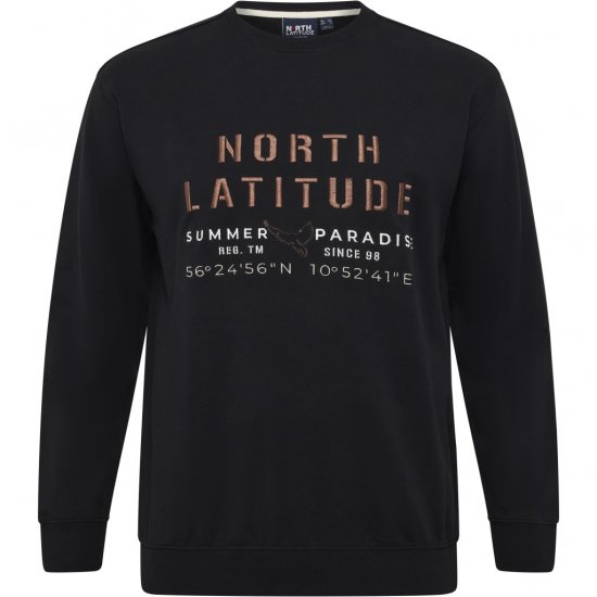 North Latitude Sweatshirt Black TALL - FÉRFIRUHÁZAT MT-6XLT - TALL-méretek
