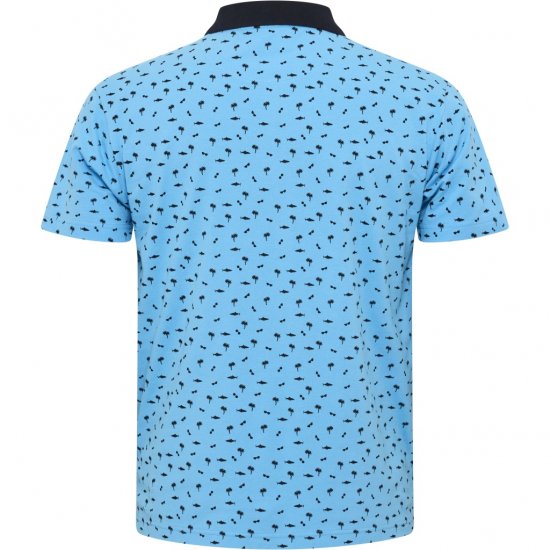 North Latitude Polo Pique Printed Turquoise - Pólóingek - Galléros Pólók 2XL-8XL - Pólóingek 2XL-8XL