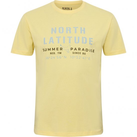 North Latitude T-Shirt Printed Short Sleeve Yellow - Pólók - Nagyméretű pólók - 2XL-14XL