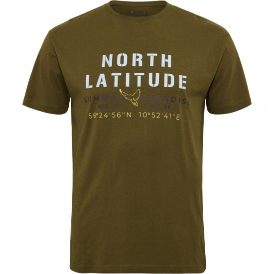 North Latitude T-Shirt Printed Short Sleeve Green - Pólók - Nagyméretű pólók - 2XL-14XL