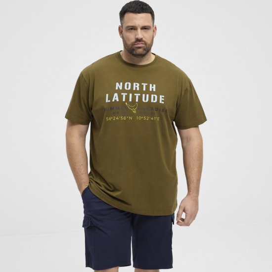 North Latitude T-Shirt Printed Short Sleeve Green - Pólók - Nagyméretű pólók - 2XL-14XL