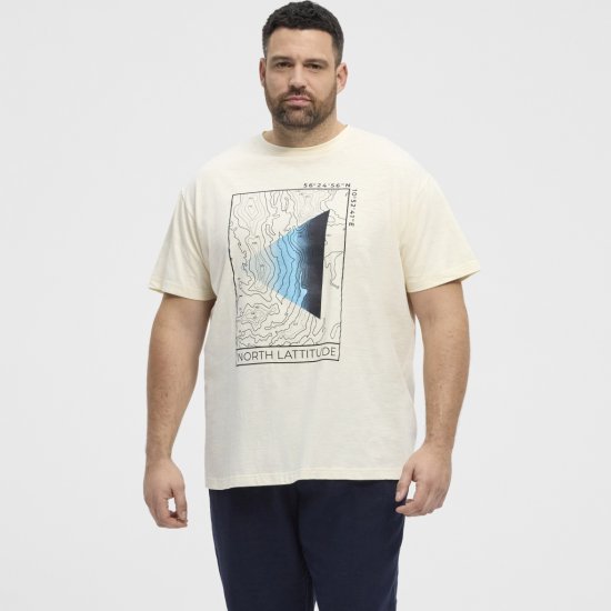 North Latitude T-shirt Printed Short Sleeve Off-White - Pólók - Nagyméretű pólók - 2XL-14XL