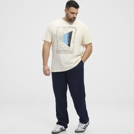 North Latitude T-shirt Printed Short Sleeve Off-White - Pólók - Nagyméretű pólók - 2XL-14XL