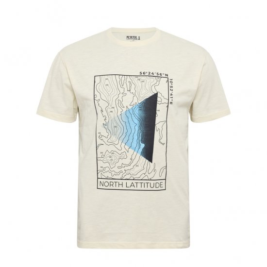 North Latitude T-shirt Printed Short Sleeve Off-White - Pólók - Nagyméretű pólók - 2XL-14XL