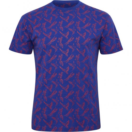 North Latitude T-Shirt Printed Allover Blue - Pólók - Nagyméretű pólók - 2XL-14XL