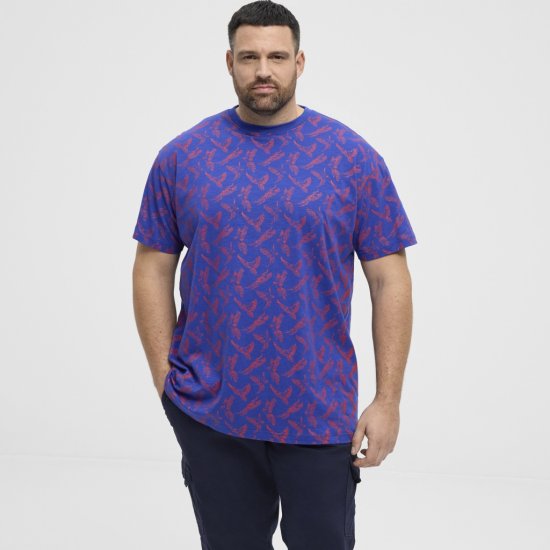 North Latitude T-Shirt Printed Allover Blue - Pólók - Nagyméretű pólók - 2XL-14XL