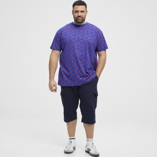 North Latitude T-Shirt Printed Allover Blue - Pólók - Nagyméretű pólók - 2XL-14XL