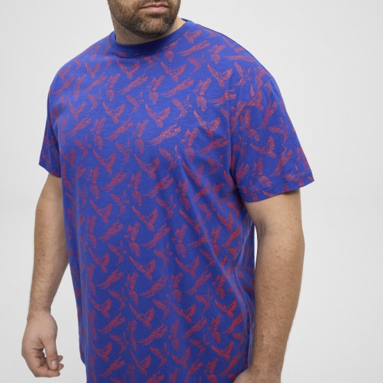 North Latitude T-Shirt Printed Allover Blue - Pólók - Nagyméretű pólók - 2XL-14XL