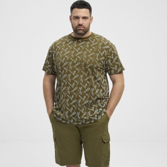 North Latitude T-shirt Allover Printed Green - Pólók - Nagyméretű pólók - 2XL-14XL