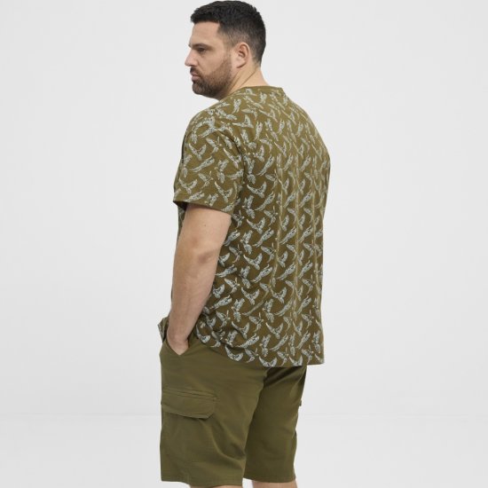 North Latitude T-shirt Allover Printed Green - Pólók - Nagyméretű pólók - 2XL-14XL