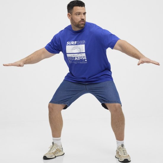 North Latitude T-Shirt Printed Blue - Pólók - Nagyméretű pólók - 2XL-14XL