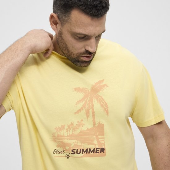 North Latitude T-Shirt Printed Yellow - Pólók - Nagyméretű pólók - 2XL-14XL
