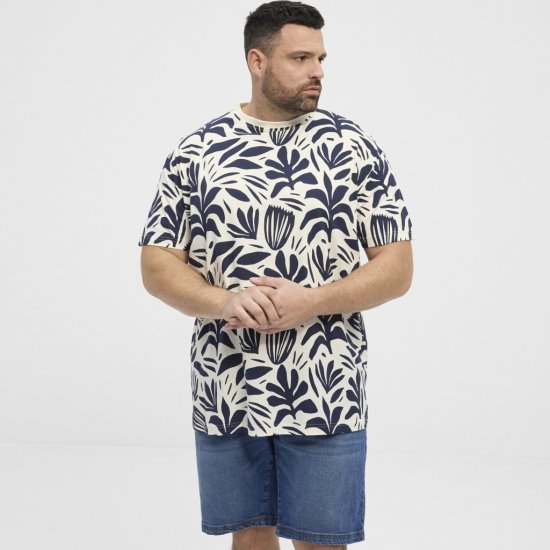 North Latitude T-shirt Allover Printed Navy - Pólók - Nagyméretű pólók - 2XL-14XL