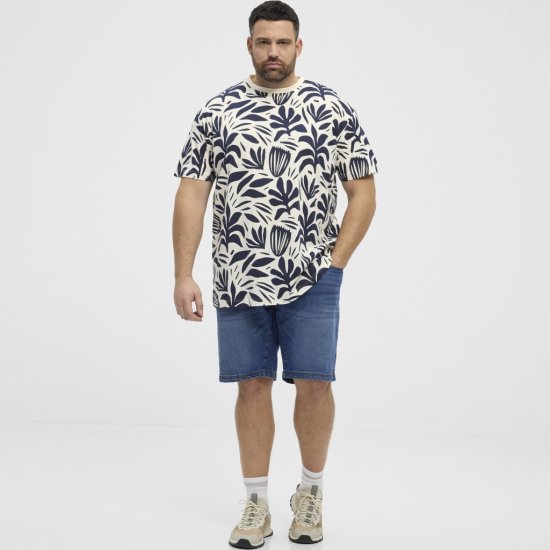 North Latitude T-shirt Allover Printed Navy - Pólók - Nagyméretű pólók - 2XL-14XL