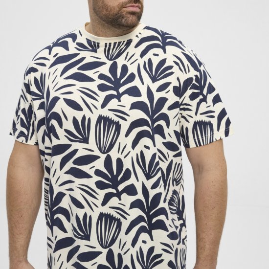 North Latitude T-shirt Allover Printed Navy - Pólók - Nagyméretű pólók - 2XL-14XL