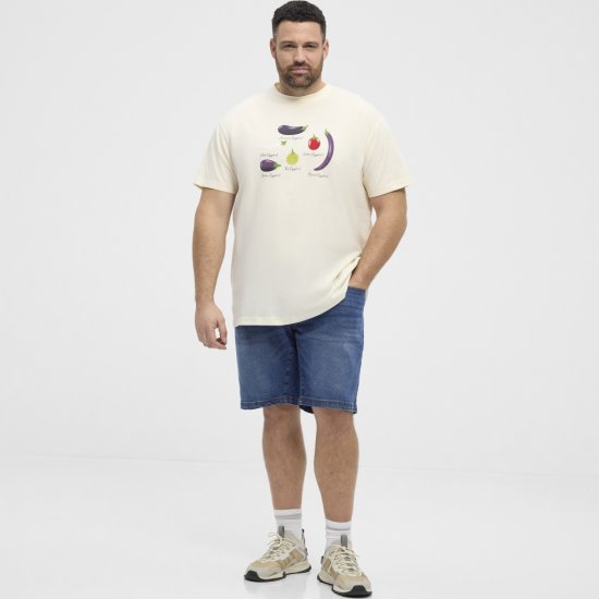 North Latitude T-Shirt Eggplant Off-White - Pólók - Nagyméretű pólók - 2XL-14XL