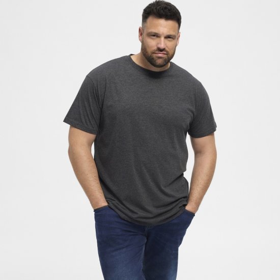 North Latitude T-Shirt 2-Pack Dark Grey Melange - Pólók - Nagyméretű pólók - 2XL-14XL