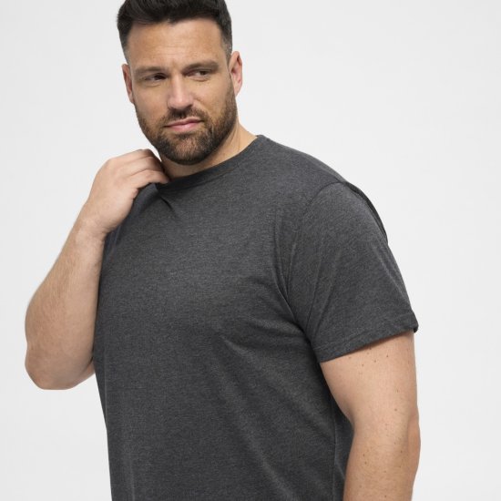 North Latitude T-Shirt 2-Pack Dark Grey Melange - Pólók - Nagyméretű pólók - 2XL-14XL