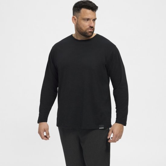 North Latitude T-Shirt Long Sleeve Black - Pólók - Nagyméretű pólók - 2XL-14XL