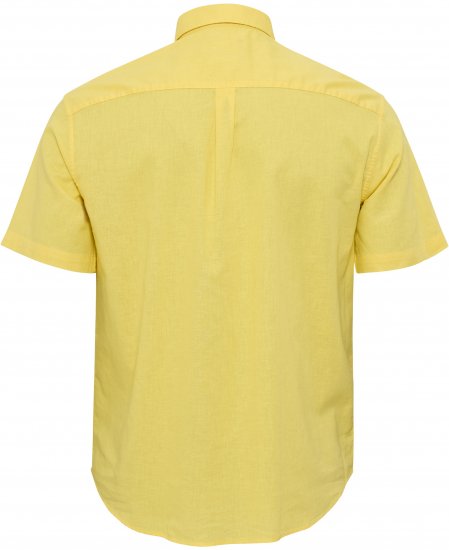 North Latitude Shirt Linen Cotton Short Sleeve TALL Yellow - FÉRFIRUHÁZAT MT-6XLT - TALL-méretek