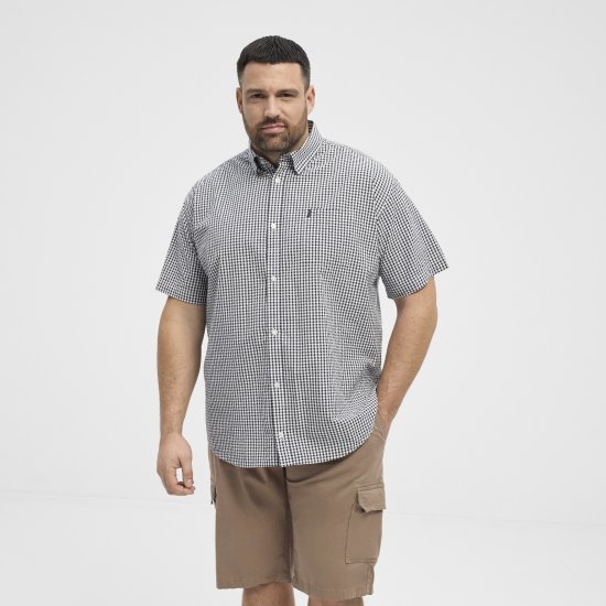 North Latitude Shirt Short Sleeve Checked Grey - Ingek - Ingek 2XL-10XL