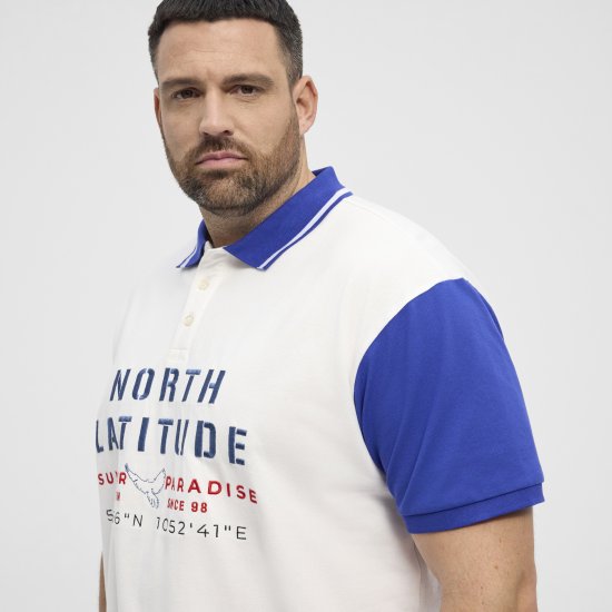 North Latitude Polo Short Sleeve Blue And White - Pólóingek - Galléros Pólók 2XL-8XL - Pólóingek 2XL-8XL