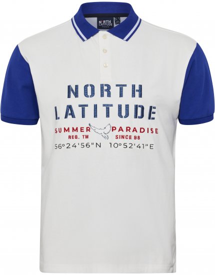 North Latitude Polo Short Sleeve Blue And White - Pólóingek - Galléros Pólók 2XL-8XL - Pólóingek 2XL-8XL