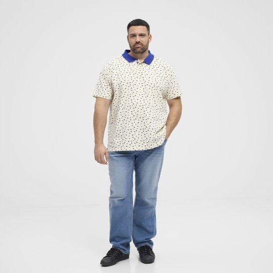 North Latitude Polo Pique Printed Off-White TALL - FÉRFIRUHÁZAT MT-6XLT - TALL-méretek