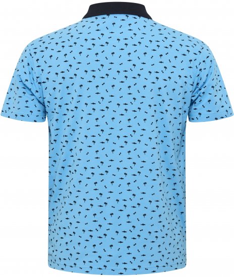 North Latitude Polo Pique Printed Turquoise TALL - FÉRFIRUHÁZAT MT-6XLT - TALL-méretek