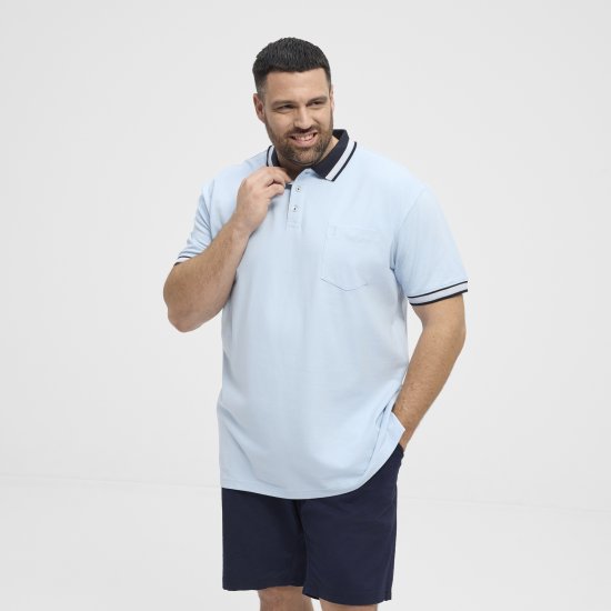 North Latitude Polo Pique Short Sleeve Light Blue - Pólóingek - Galléros Pólók 2XL-8XL - Pólóingek 2XL-8XL