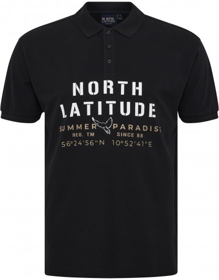 North Latitude Polo Pique Short Sleeve Black - Pólóingek - Galléros Pólók 2XL-8XL - Pólóingek 2XL-8XL