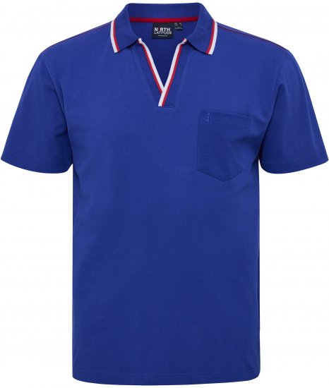 North Latitude Polo Pique V-Neck Blue - Pólóingek - Galléros Pólók 2XL-8XL - Pólóingek 2XL-8XL