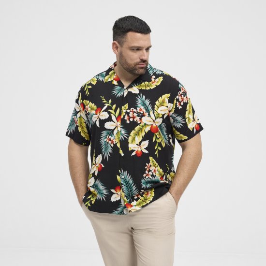 North Latitude Shirt Short Sleeve Printed Allover Black - Ingek - Ingek 2XL-10XL