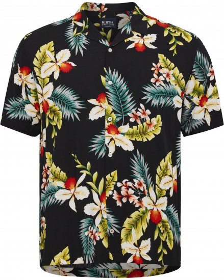 North Latitude Shirt Short Sleeve Printed Allover Black - Ingek - Ingek 2XL-10XL