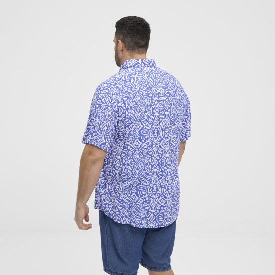 North Latitude Shirt Denim Printed Allover Blue - Ingek - Ingek 2XL-10XL