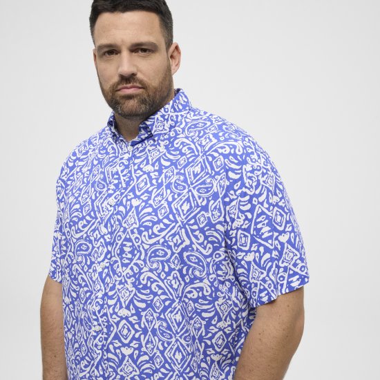 North Latitude Shirt Denim Printed Allover Blue - Ingek - Ingek 2XL-10XL