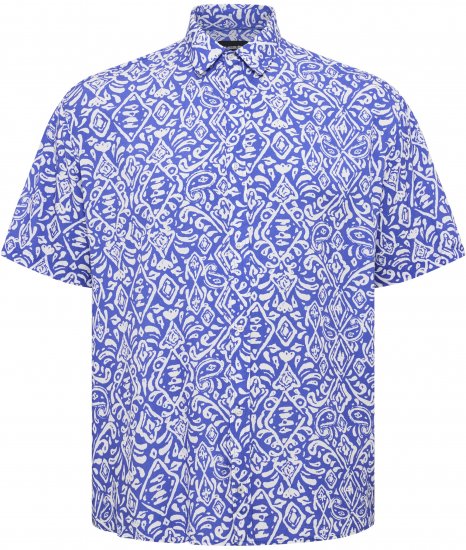 North Latitude Shirt Denim Printed Allover Blue - Ingek - Ingek 2XL-10XL