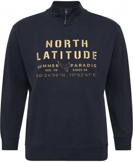 North Latitude Sweatshirt Half-Zip Navy - FÉRFIRUHÁZAT MT-6XLT - TALL-méretek