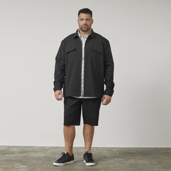 North Latitude 61106 Teljes Cipzáras Ingdzseki Öltöny Stílusban Fekete - Kabátok - Nagyméretű Kabátok - 2XL-8XL