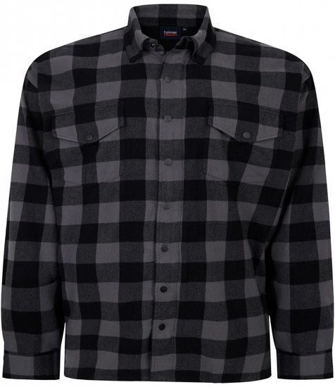 Espionage SH423 Checked Overshirt Black/Charcoal - Tavaszi dzsekik - Tavaszi dzsekik nagy méretekben