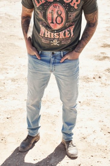 JP1880 Jeans Regular Fit 5-Pocket Bleached Denim - Farmer & nadrág - Farmer és nadrág - W40-W70